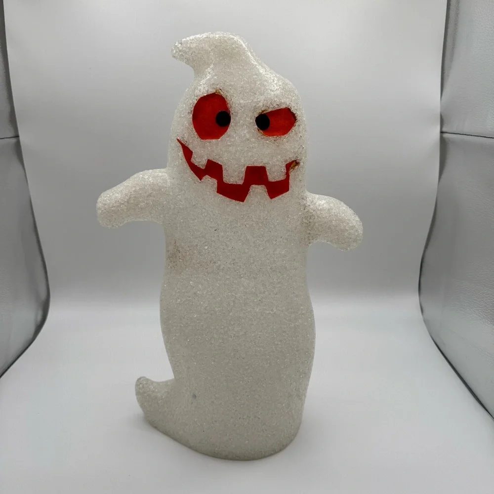 Two Melted Plastic Popcorn Light-Up Ghost Figurines 16” Halloween Decor Target